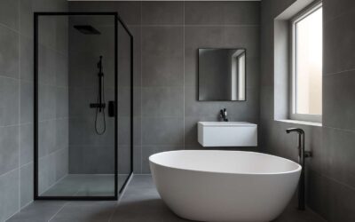 Revamp your bath with slate grey tiles bathroom for timeless, modern elegance.
